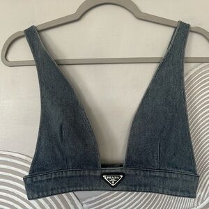 Prada Dark Blue Denim Tank Top